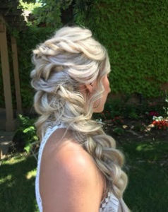 Ink Beauty Bar Virginia Blow Out Blow Dry Hair Done Up for a wedding